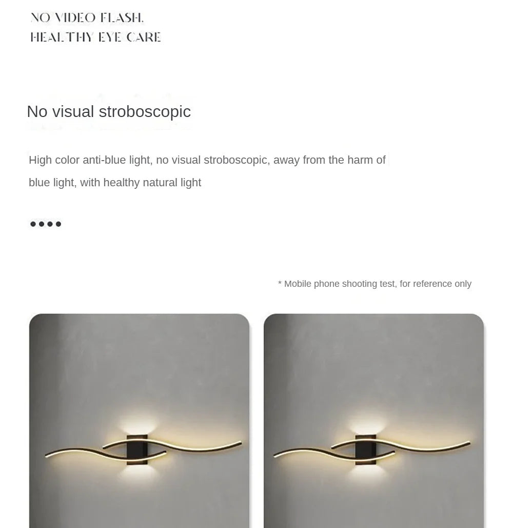 Modern Wall Lamp LED Black White Gold Background Decorative Light For Living Room Bedroom Bedside Indoor Lighting Fixture sconce