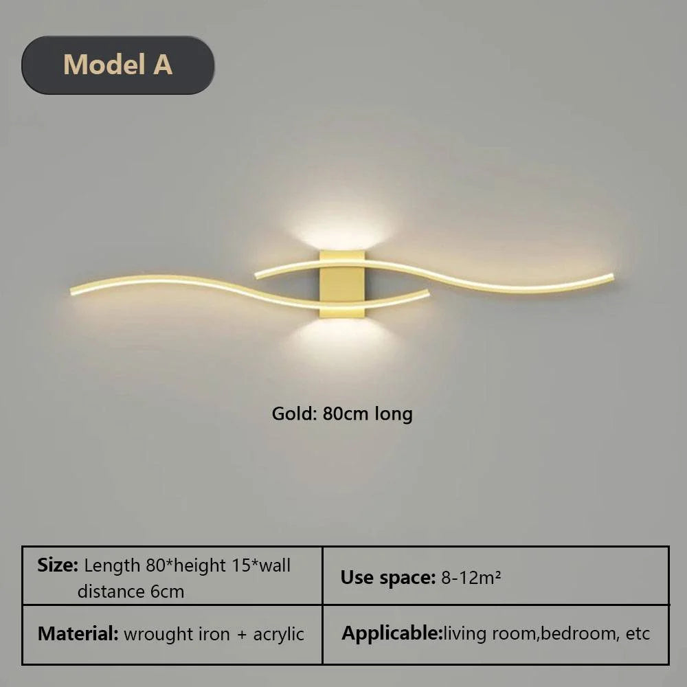Modern Wall Lamp LED Black White Gold Background Decorative Light For Living Room Bedroom Bedside Indoor Lighting Fixture sconce
