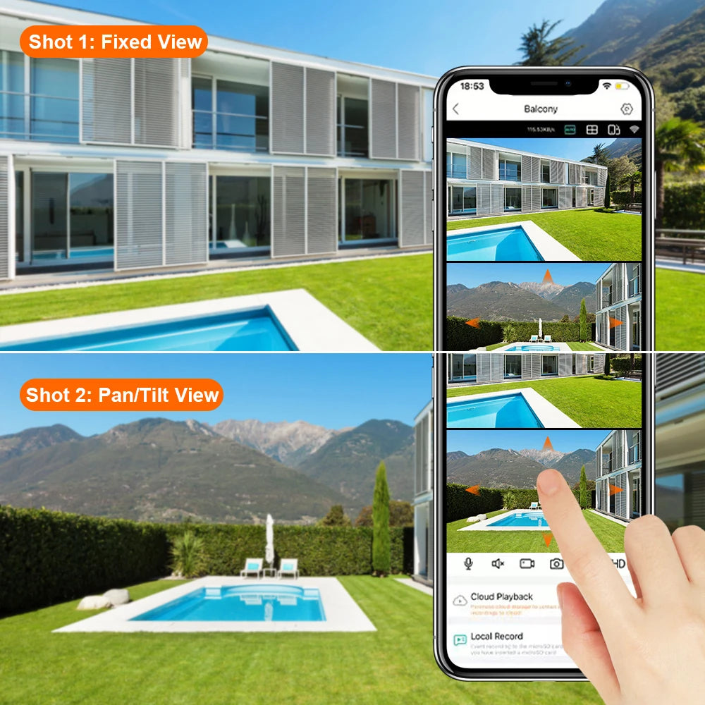 8MP 4K Κάμερα PTZ Wifi με Διπλό Φακό, Διπλές Οθόνες, Ανίχνευση Ανθρώπου με AI, Ασύρματη Εξωτερική Κάμερα Ασφαλείας CCTV IP
