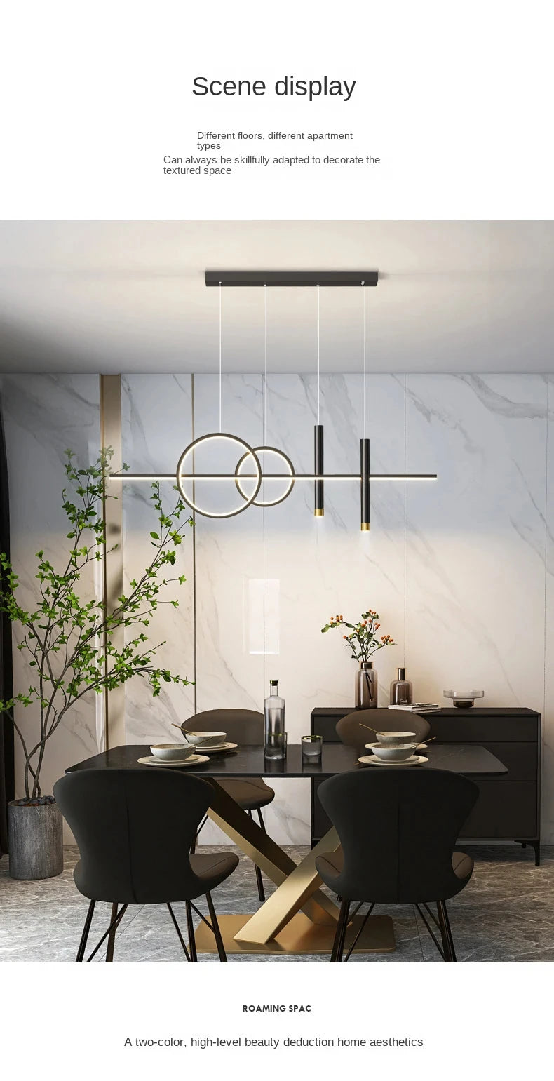 Modern Dining Room Pendant Lamp Nordic LED Ceiling Chandelier Light Luxury Minimalist Restaurant Tables Bar Counter Hanging Lamp