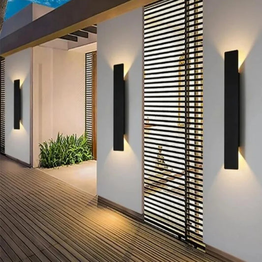LED Wall Lamp Outdoor Waterproof Strip Wall Lights Porch Sign Lighting Courtyard Garden Decor Light Fixture Aluminum