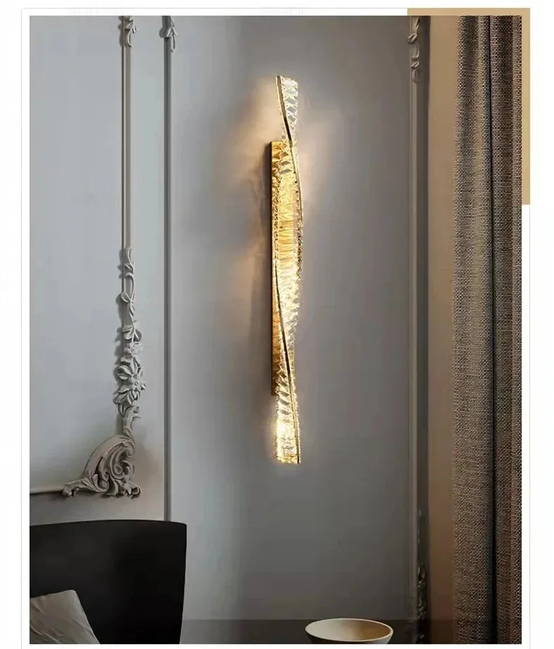 Modern Bedside Led Wall Lamp Luxury Lustre Crystal Wall Scones Gold Metal Sofaside Mounted Lamp Home Decor Indoor Light Fixture