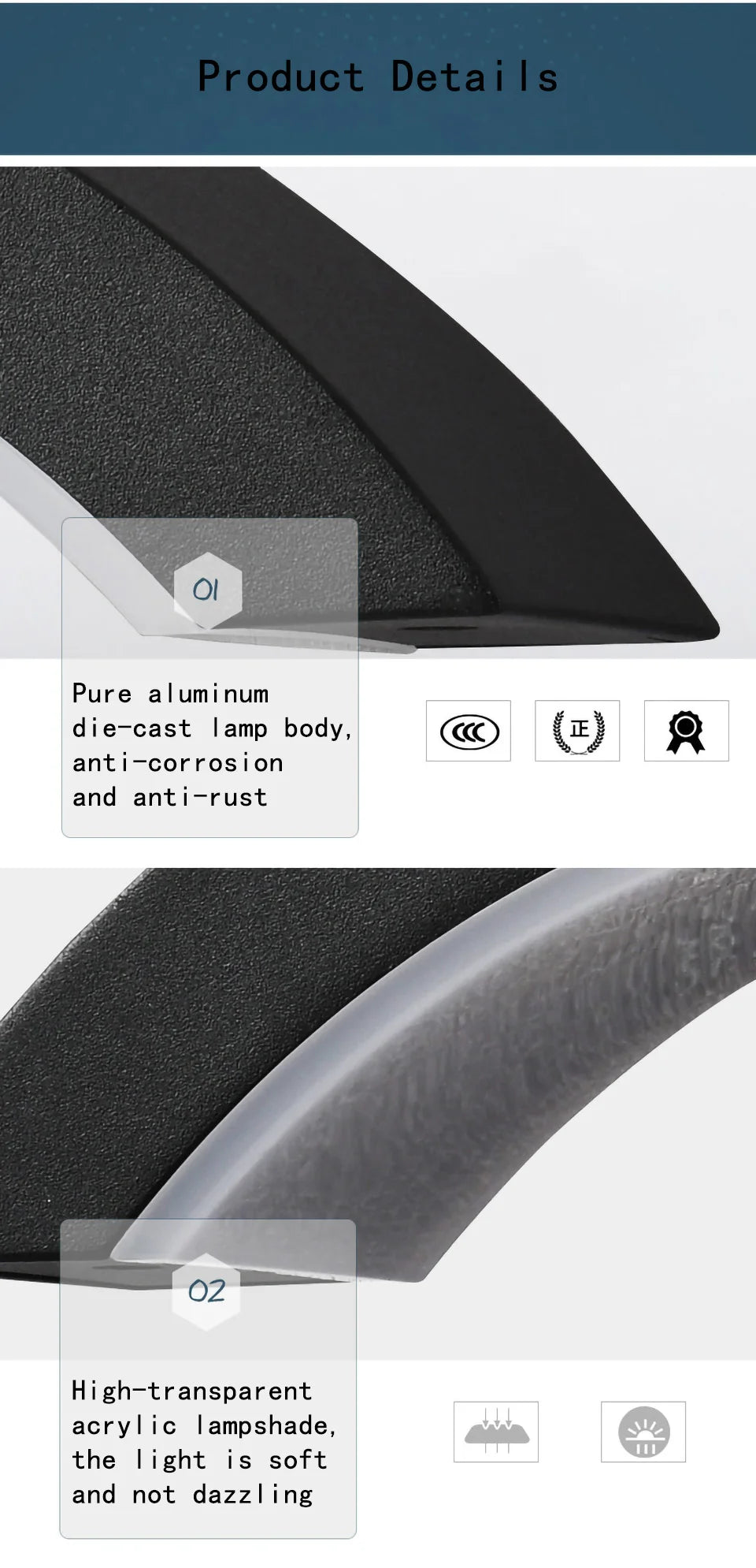 Modern minimalist fan-shaped LED outdoor waterproof human sensing wall lamp bedroom living room balcony corridor wall lamp