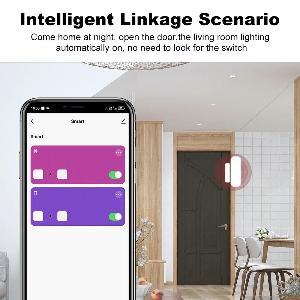 Zigbee 3.0 Αισθητήρας Πόρτας Παραθύρου Έξυπνο Σπίτι Ασφάλεια Μαγνητικός Ανιχνευτής Επαφής Απομακρυσμένος Συναγερμός APP για Alexa Google Home Απαιτείται Hub