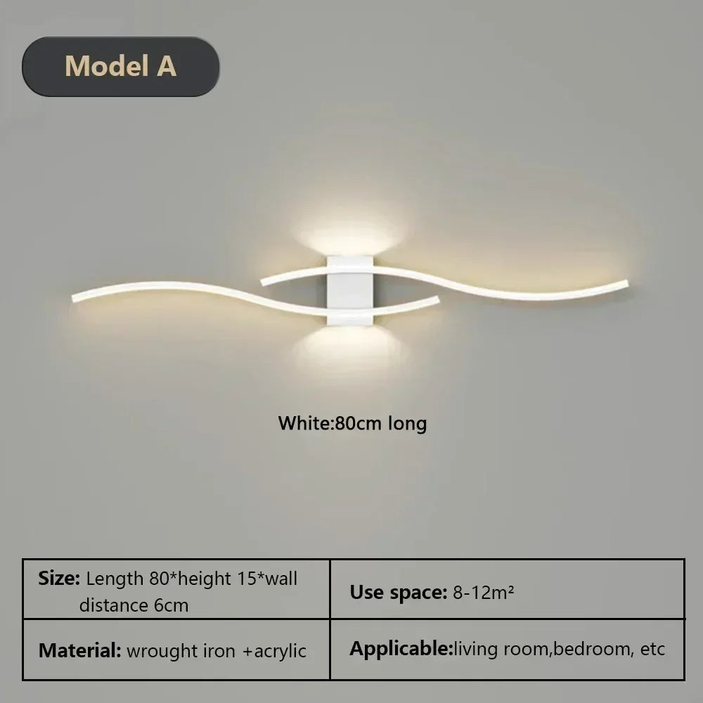Modern Wall Lamp LED Black White Gold Background Decorative Light For Living Room Bedroom Bedside Indoor Lighting Fixture sconce